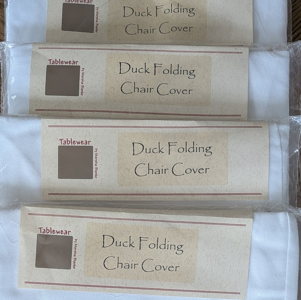 Tablewear By Martha Blanke Duck Fabric Folding Chair Covers, Set Of 4